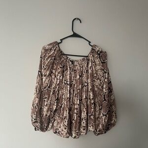 Express Snakeskin Off the Shoulder Blouse